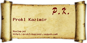 Prokl Kazimir névjegykártya